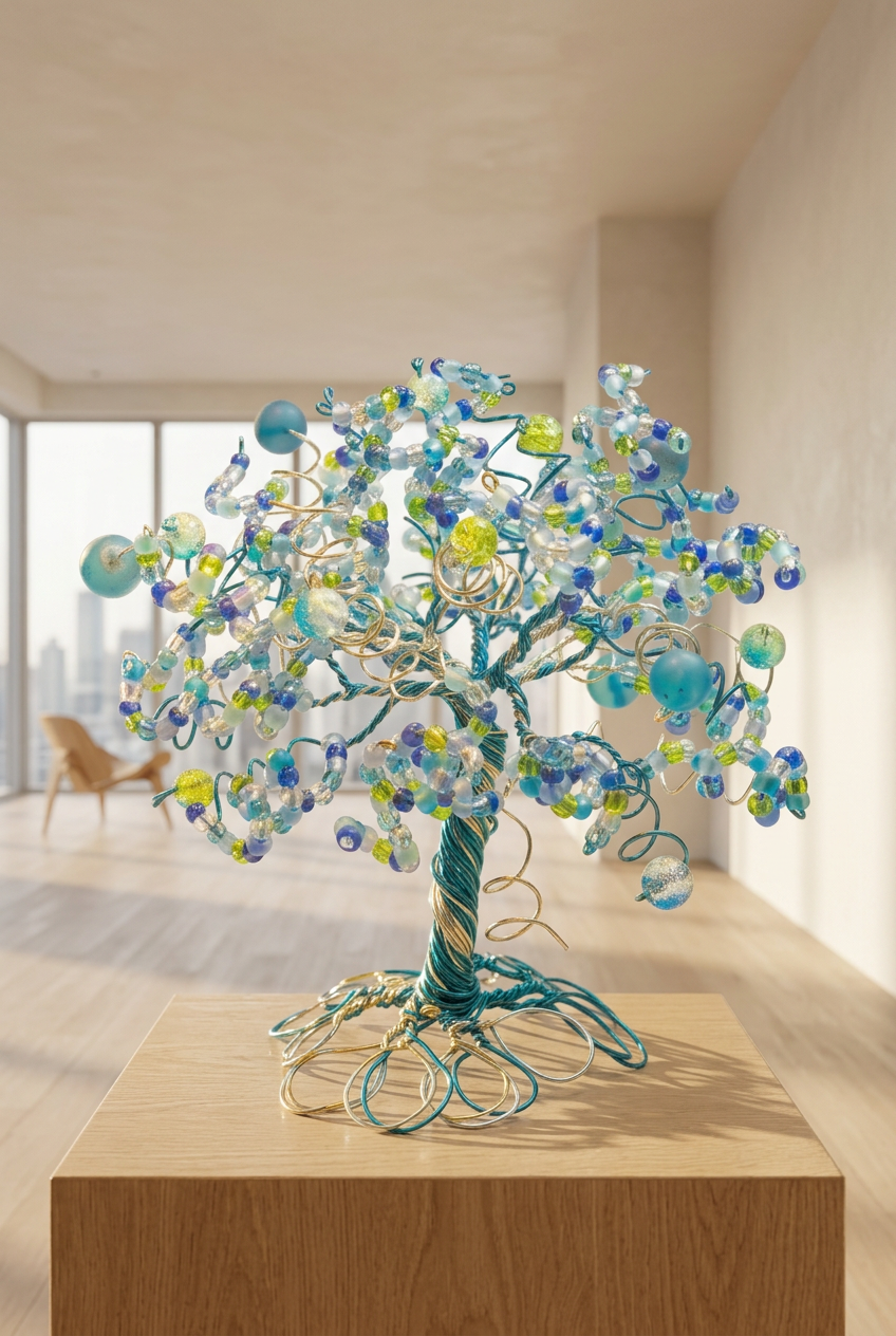 Light Blue and Green Spring Tree – Bough & Bead